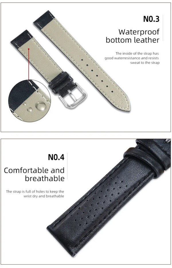 Rally Leather Watch Straps - Genuine Leather - Perforated - Image 6